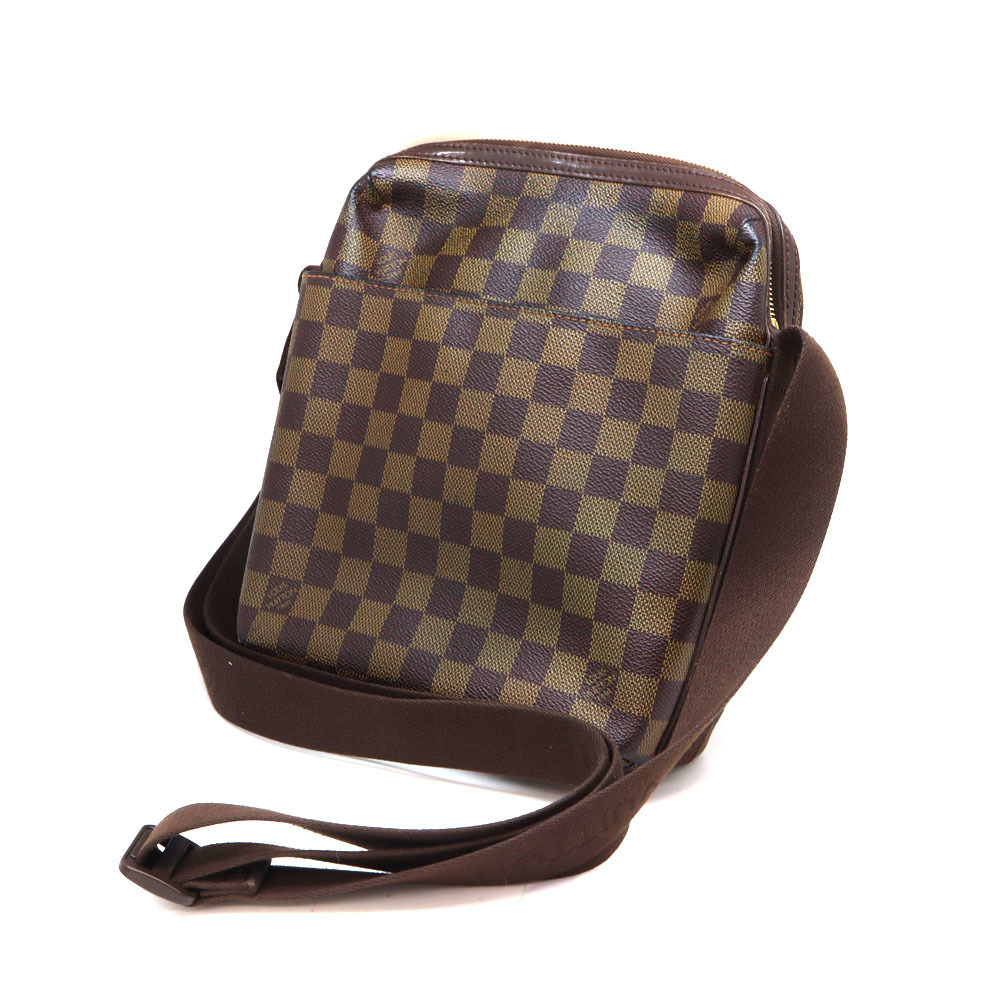 LOUIS VUITTON Trotteur Bobour Shoulder Bag Damier Canvas Ebene Brown LV